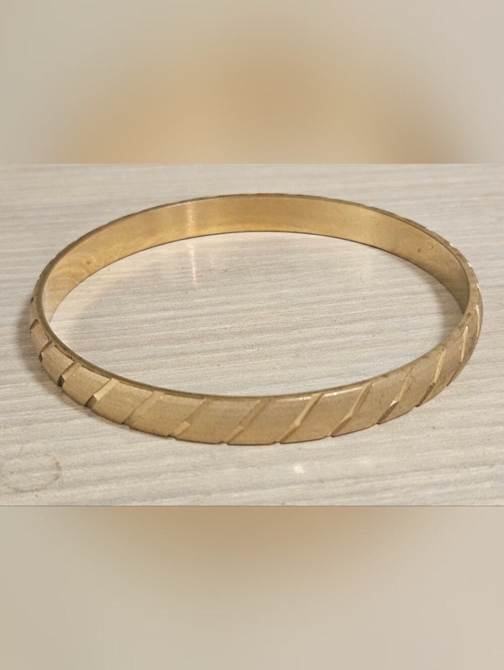 Vintage Monet Textured Etched Matte Brushed Gold Tone Bangle  Bracelet